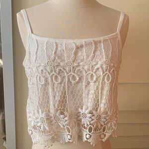 White Lace Crop Top